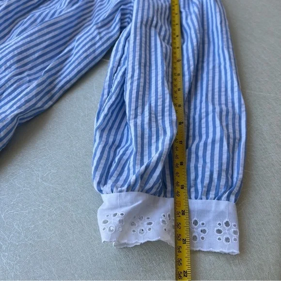 Vintage Saybury Blue Striped Nightgown Women's Size Large - Picture 7 of 8